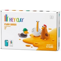 TOMY HEY CLAY FARM BIRDS GOOSE DUCK AND HEN AIR-DRY CLAY SET INCLUDES 6 CANS OF AIR DRY CLAY