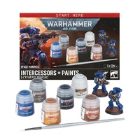 WARHAMMER 40K 60-11 SPACE MARINES INTERCESSORS + PAINTS INCLUDES 2 CITADEL MINIATURES