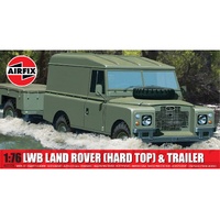 AIRFIX A02324 LWB LAND ROVER AND TRAILER HARD TOP 1/76 SCALE PLASTIC MODEL KIT