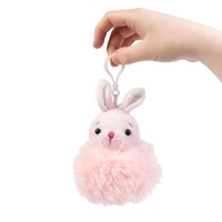 LIVING NATURE POM POM BUNNY PLUSH CLIPS PINK