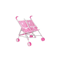 WOWOW TOYS DOLLY TOTS TWIN DOLL SIDE BY SIDE STROLLER - FITS UP 45CM DOLL - HANDLE HEIGHT 55.5CM - FOLDS FLAT