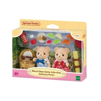 SYLVANIAN FAMILIES 5852 BISCUIT BEAR SISTER AND BROTHER DELICIOUS PICNIC SET