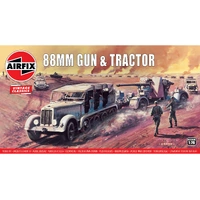 AIRFIX VINTAGE CLASSICS A02303V 88MM GUN AND TRACTOR 1/76 SCALE PLASTIC MODEL KIT