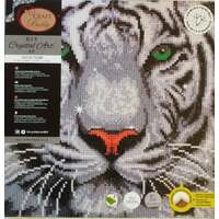 CRAFT BUDDY DIY CRYSTAL ART KIT SNOW TIGER 30CM X 30CM FULL CRYSTAL