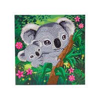 CRAFT BUDDY DIY CRYSTAL ART CARD KIT KOALA HUGS 18CM X 18CM PARTIAL CRYSTAL CRB5493790