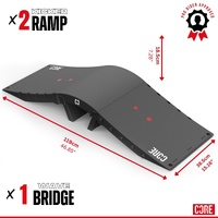 CORE RAMP BUNDLE 2X CRE-RMP-001 MINI KICKER FOLDABLE AND 1X CRE-RMP-005 WAVE RAMP CONNECTOR
