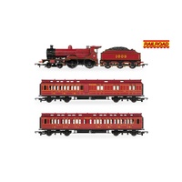 HORNBY R30377 MR CLASS 4P COMPOUND TRAIN PACK FOUR PIECE LOCOMOTIVE AND PASSENGER CARS ERA 3 HO/OO SCALE TRAIN ROLLING STOCK