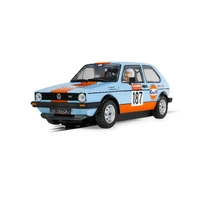 SCALEXTRIC C4609 VOLKSWAGEN GOLF MKI GTi GULF EDITION 1/32 SCALE SLOT CAR