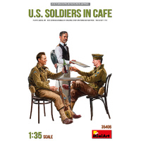 MINIART 35406 U.S SOLDIERS IN EURO CAFE 1/35 SCALE PLASTIC MODEL KIT