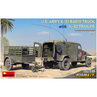 MINIART 35418 U.S ARMY K-51 RADIO TRUCK WITH K-52 TRAILER 1/35 SCALE PLASTIC MODEL KIT