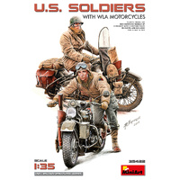 MINIART 35422 U.S SOLDIERS WITH WLA MOTORBIKES 1/35 SCALE PLASTIC MODEL KIT