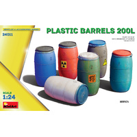 MINIART 24011 PLASTIC BARRELS 200L 1/24 SCALE PLASTIC MODEL KIT