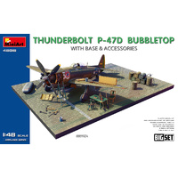 MINIART 48018 THUNDERBOLT P-47D BUBBLETOP WITH BASE AND ACCESSORIES 1/48 SCALE PLASTIC MODEL KIT