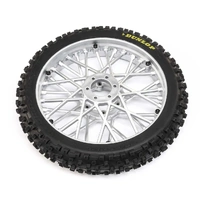 LOSI LOS46006 DUNLOP MX53 FRONT TYRE MOUNTED WITH CHROME WHEEL, PROMOTO-MX