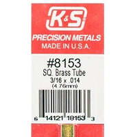 K&S 8153 BRASS SQUARE TUBE 3/16 X .014 (4.76MM)