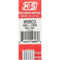 K&S 9803 ALUMINIUM TUBE 4MM X .45MM 3 PIECES