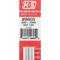 K&S 9805 ALUMINIUM TUBE 6MM X .45MM 2 PIECES