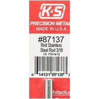 K&S 87137 ROUND STAINLESS STEEL ROD 3/16 (4.76MM)