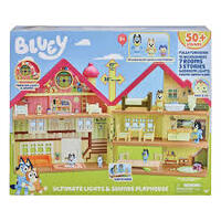 MOOSE BLUEY FULLY FURNISHED ULTIMATE LIGHTS AND SOUNDS 3 STORIES PLAYHOUSE INCLUDES BLUEY BINGO CHATTERMAX AND OVER 15 ACCESSORIES