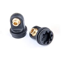 ROVAN 65059-4 REAR BOTTOM SHOCK ENDS WITH BALL BLACK PLASTIC