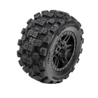 PROLINE PRO1030110 1/16 SCALE BADLANDS FRONT/REAR TYRES MOUNTED ON BLACK SPLIT SIX WHEELS, 2 PIECES, ARRMA MINI KRATON