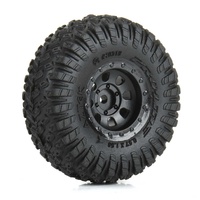 PROLINE 1/30 AZTEK FRONT/REAR TYRE SET MOUNTED ON BLACK CLOBBER WHEELS. AXIAL SCX30 [PRO1031910]