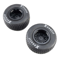 LOSI LOS-4237 1/10 HOOSIER TYRES, MEDIUM, MOUNTED, BLACK, FRONT/REAR, 2 PIECES, 22S DLM