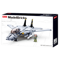 SLUBAN ARMY F14 FIGHTER JET BUILDING BLOCK SET 404 PIECE - B0755