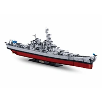 SLUBAN USS MISSOURI S BATTLESHIP 1/350 SCALE BUILDING BLOCK SET 1739 PIECE - B1291