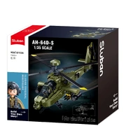 SLUBAN APACHE AH-64D-S HELICOPTER 1/35 SCALE BUILDING BLOCK SET 734 PIECE - B1536