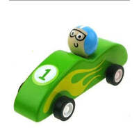 KAPER KIDZ WOODEN PULL BACK RACING CAR - GREEN