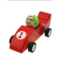 KAPER KIDZ WOODEN PULL BACK RACING CAR - RED