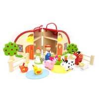 TOOKY TOY FARM PLAYSET WITH CARRY HOUSE