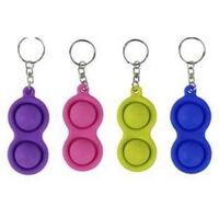 SENSORY 2 SIMPLE DIMPLE POP IT FIDGET KEYCHAIN ASSORTED COLOURS