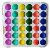 POP IT DELUXE ABS RAINBOW SQUARE FIDGET TOY