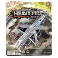 JIN DE LE HEAVY FIRE DIECAST SILVER FALCON MILITARY PLANE