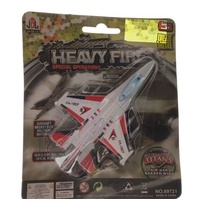 JIN DE LE HEAVY FIRE DIECAST WHITE FLALCON MILITARY PLANE