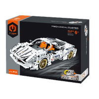 MECHANICAL MASTER 5812 PULL BACK WHITE SUPER CAR 437 PIECE STEM BUILDING BLOCK KIT