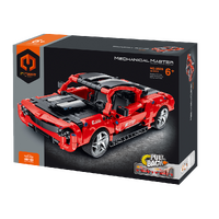 MECHANICAL MASTER 5820 PULL BACK RED SUPER CAR 457 PIECE STEM BUILDING BLOCK KIT