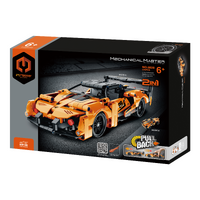 MECHANICAL MASTER 5828 PULL BACK ORANGE CAR 278 PIECE STEM BUILDING BLOCK KIT