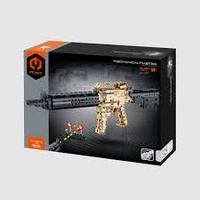 MECHANICAL MASTER 7807 ASSAULT RIFLE GUN 1197 PIECE STEM BUILDING BLOCK KIT