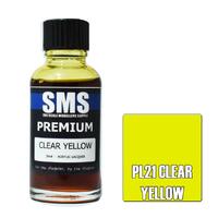 SMS PL21 CLEAR YELLOW PREMIUM ACRYLIC LACQUER GLOSS PAINT 30ML