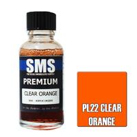 SMS PL22 CLEAR ORANGE PREMIUM ACRYLIC LACQUER GLOSS PAINT 30ML
