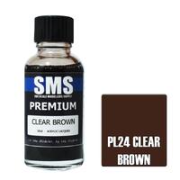 SMS PL24 CLEAR BROWN PREMIUM ACRYLIC LACQUER GLOSS PAINT 30ML