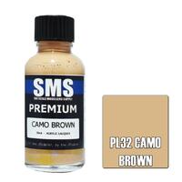 SMS PL32 CAMO BROWN AUSCAM PREMIUM ACRYLIC LACQUER FLAT PAINT 30ML