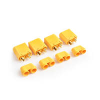 TORNADO RC TRC-0105BM XT90 PLUGS MALEBULLET WITH FEMALE HOUSING 4PCS PER BAG