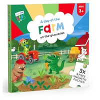 DIESEL AND DUTCH KIDS - A DAY AT THE FARM - ON THE GO MAGNETIC JIGSAW PUZZLES 3x9PC