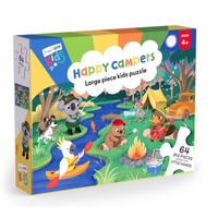 DIESEL AND DUTCH KIDS - HAPPY CAMPERS LARGE PIECE JIGSAW PUZZLE 64PC