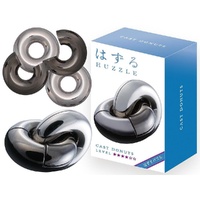 HANAYAMA HUZZLE CAST DONUT DISASSEMBLE AND ASSEMBLE TYPE METAL PUZZLE DIFFICULTY LEVEL 4