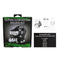 DDA DDAAC004 SUPERCHARGED LS6 ENGINE KIT LC/LJ TORANA 1/24 SCALE PLASTIC MODEL KIT ACCESSORIES